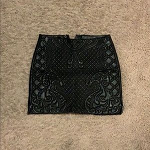 Black mini skirt